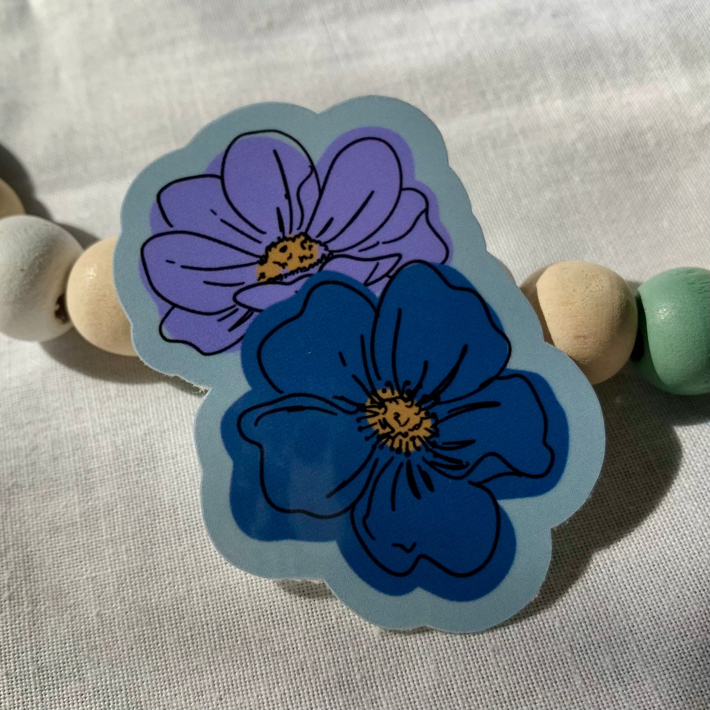 Blue and Purple Flower Sticker