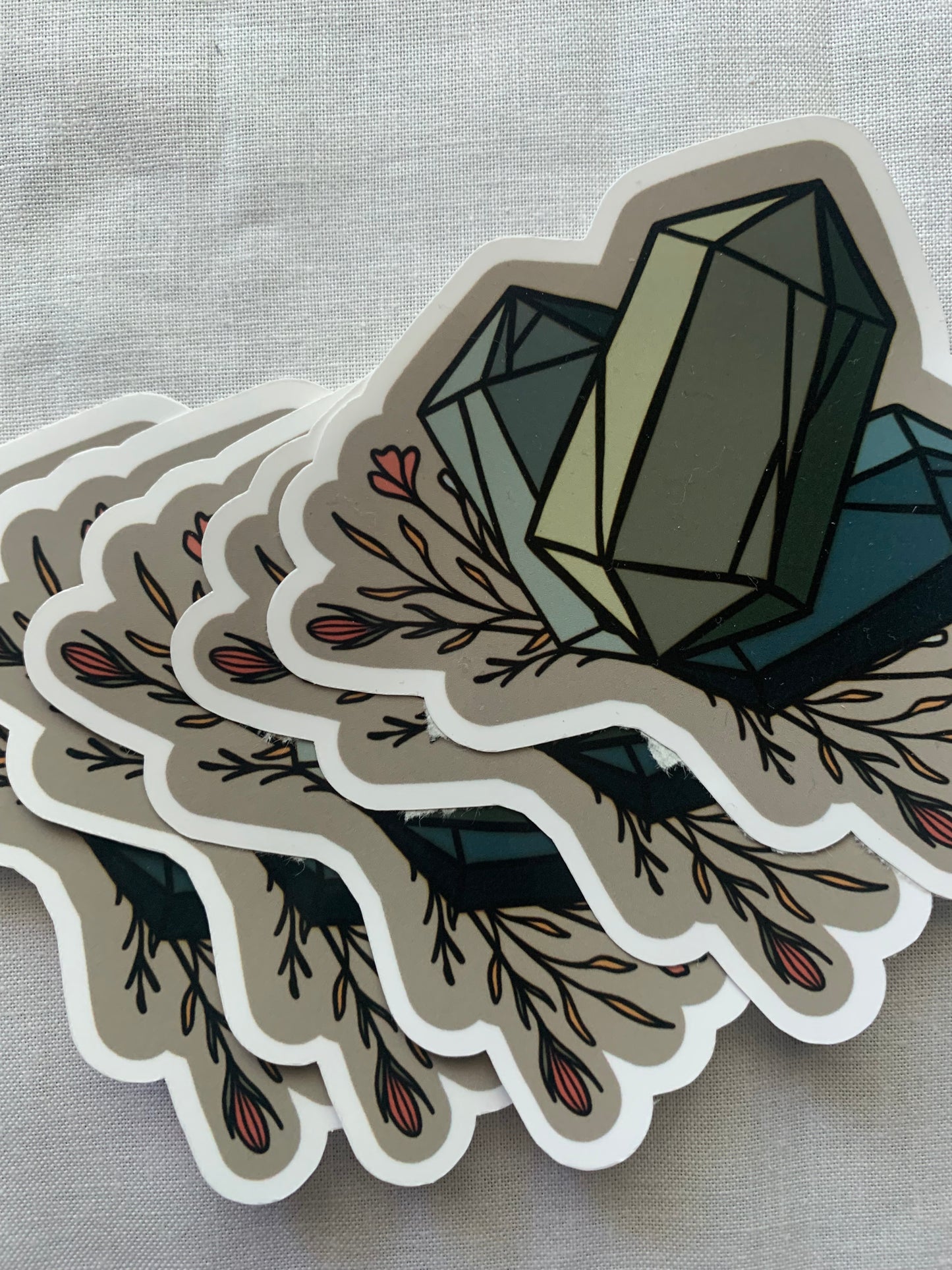 Blue and Green Crystal Sticker