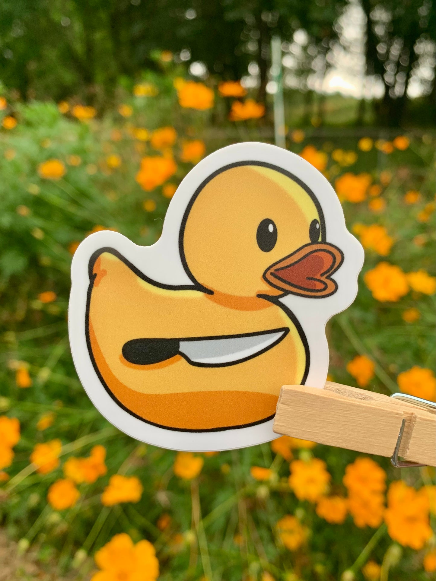 Duck With A Knife Sticker
