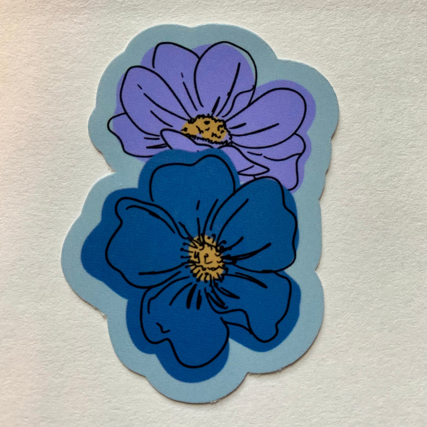 Blue and Purple Flower Sticker