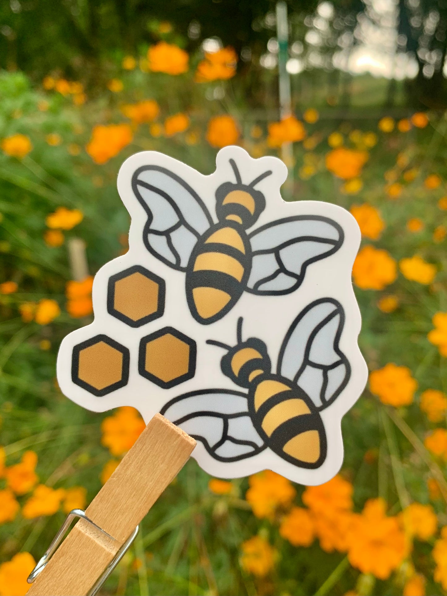 Honeycomb Bee Sticker