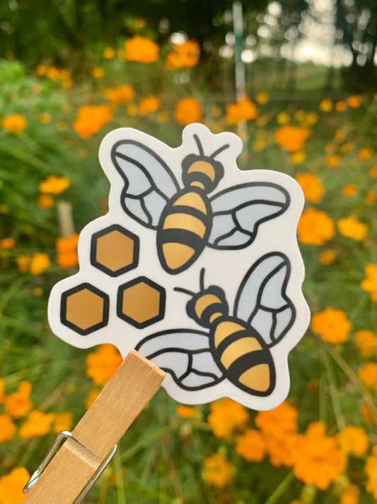Honeycomb Bee Sticker