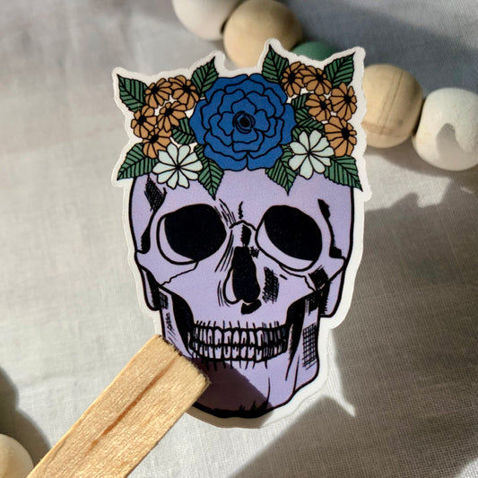 Flower Skull Sticker