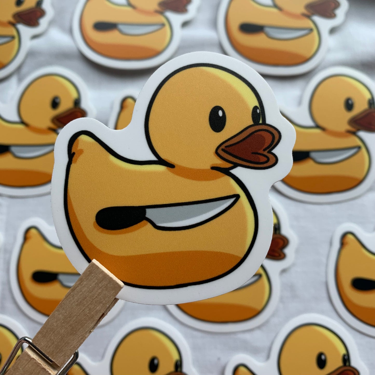 Duck With A Knife Sticker