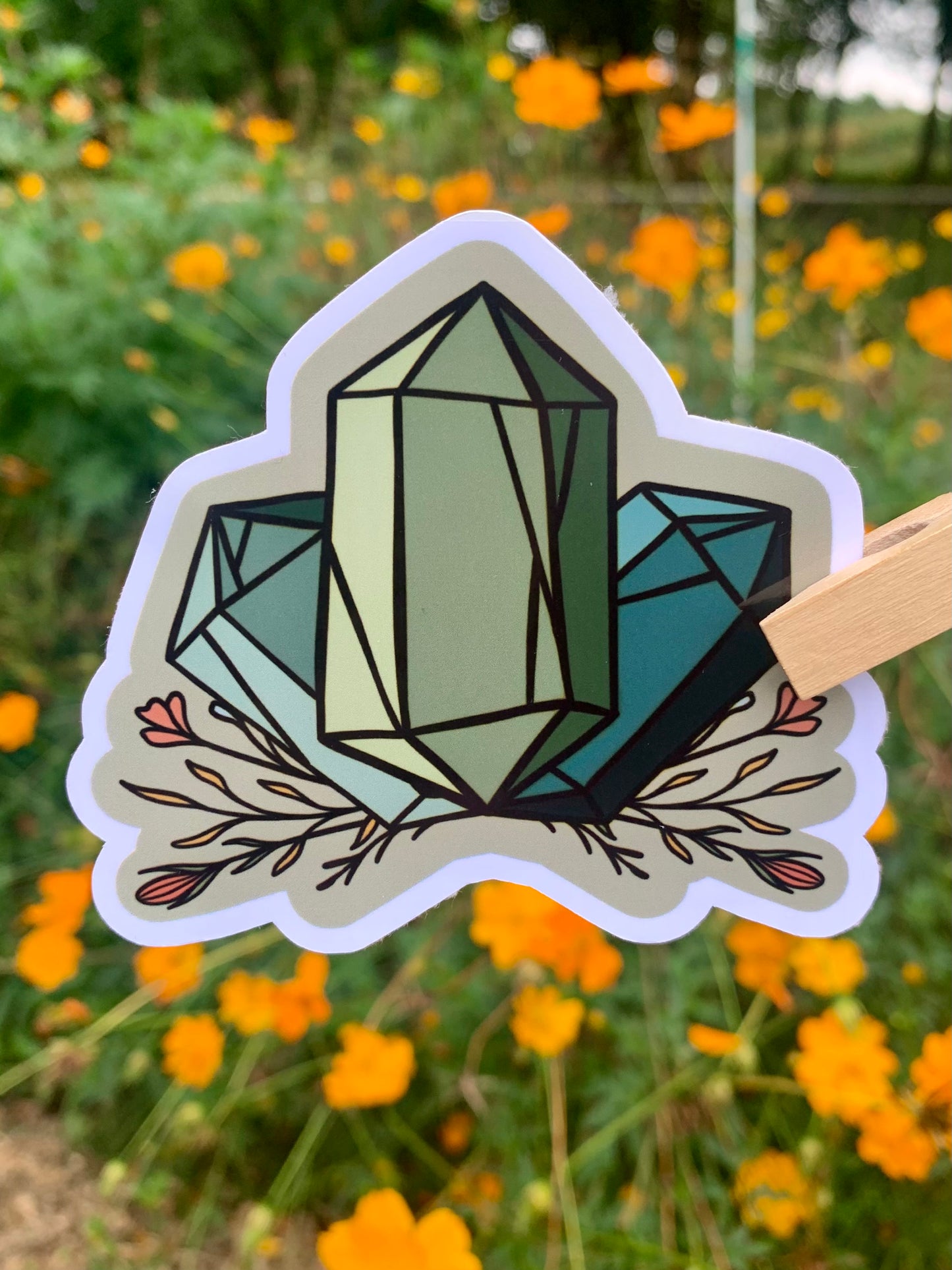 Blue and Green Crystal Sticker