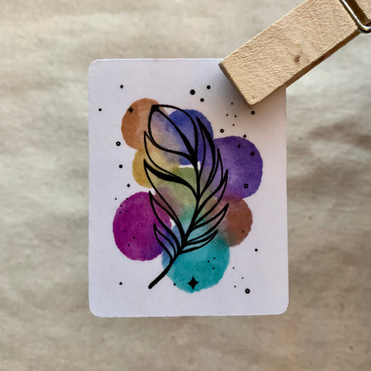 Watercolor Feather Sticker