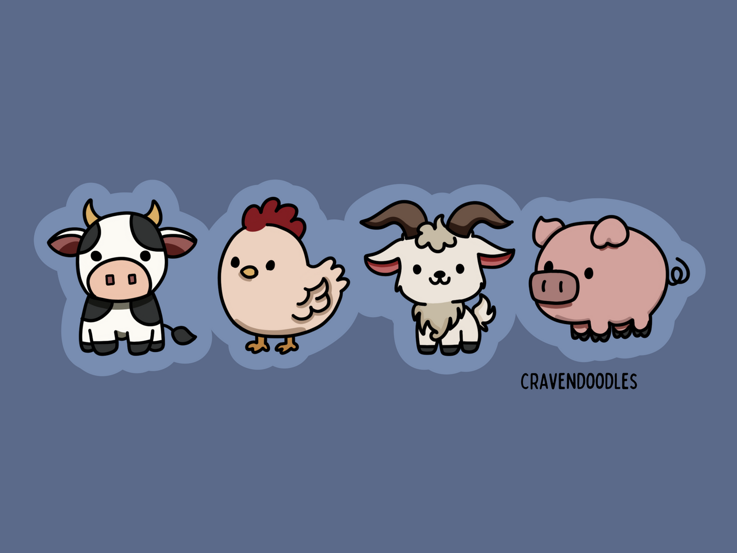 Farm Animals Sticker Bundle