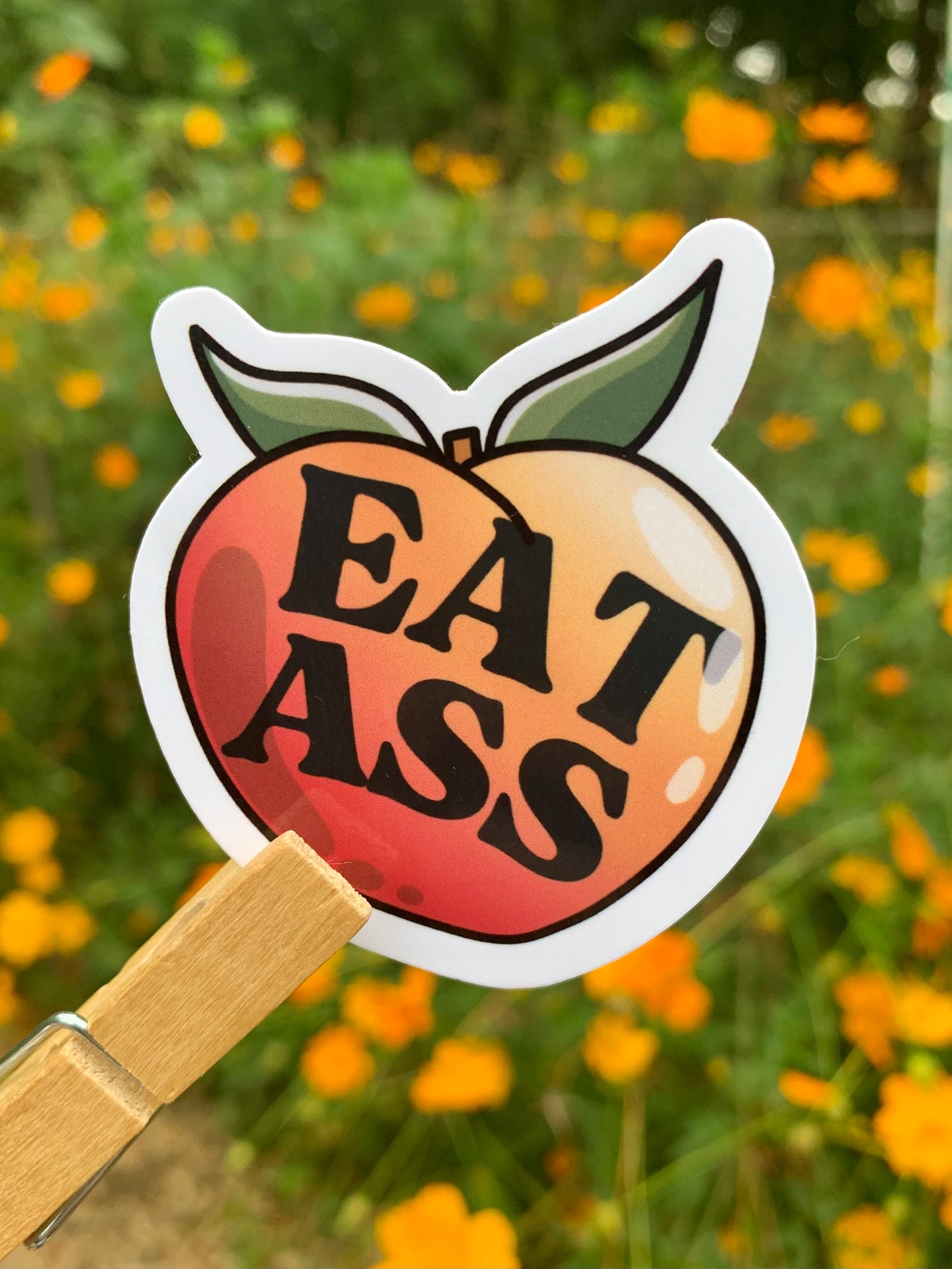 Eat Ass Peach Sticker