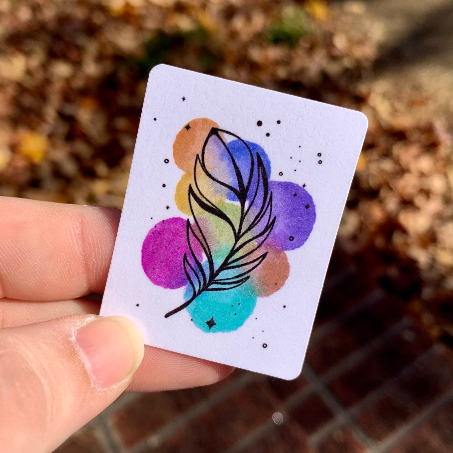 Watercolor Feather Sticker