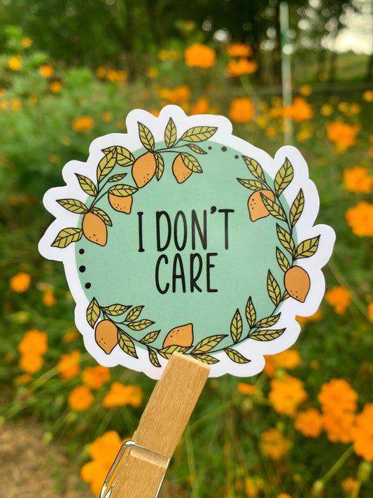 I Don't Care Lemons Sticker