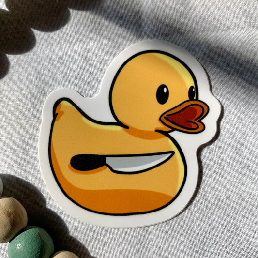 Duck With A Knife Sticker
