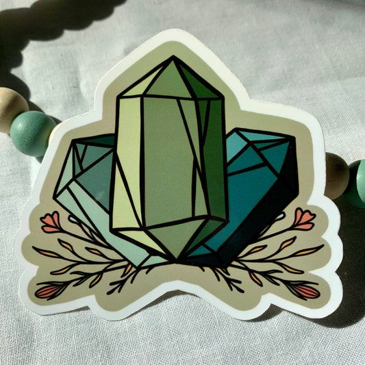 Blue and Green Crystal Sticker