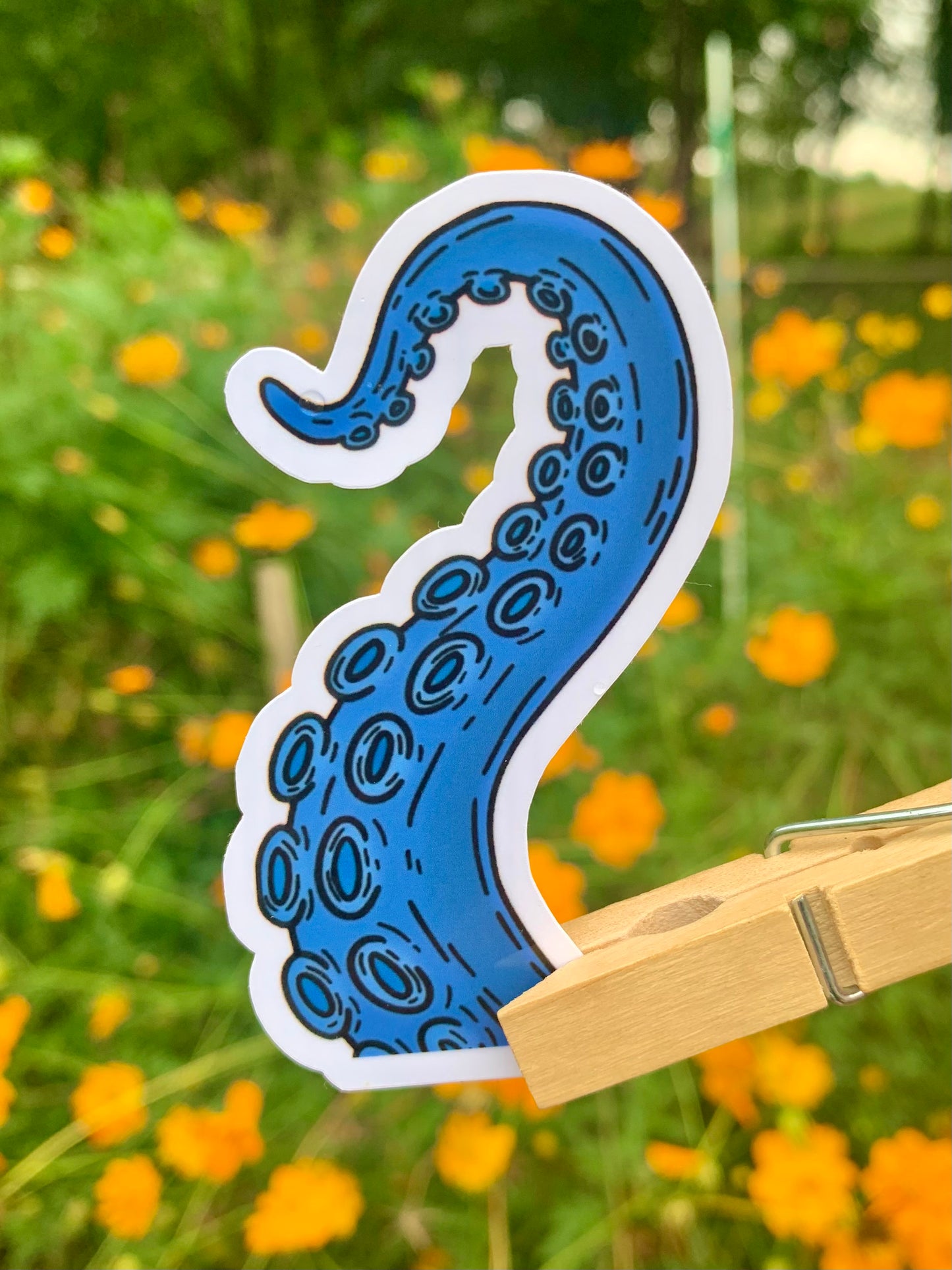 Blue Tentacle Sticker