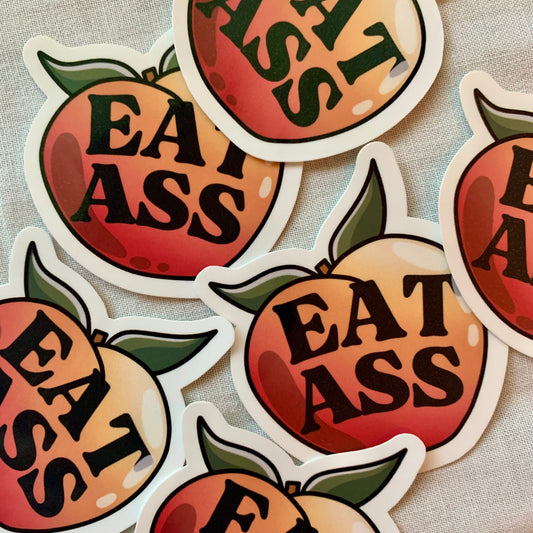 Eat Ass Peach Sticker