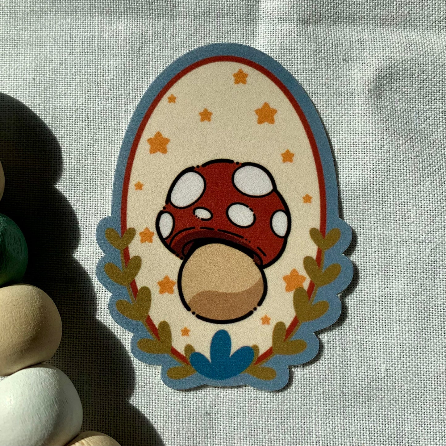 Framed Red Mushroom Sticker