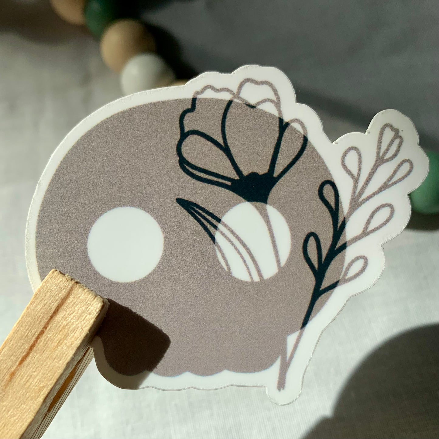 Skull and Flower Reverse Sticker
