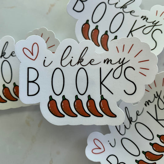 I Like My Books Spicy Sticker